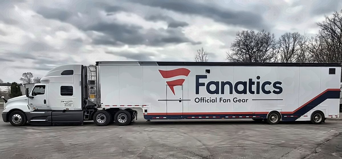 Tractor and Fanatics trailer